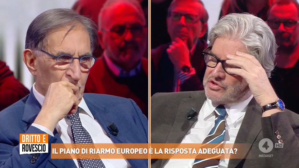 Ignazio La Russa: "Considero il riarmo necessario, ma preferirei chiamarlo capacità di difesa dell'Europa" Cosa ne pensate? Ora a #DrittoeRovescio in diretta su #Rete4 e in streaming su Mediaset Infinity