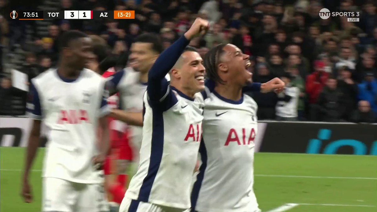 From back to front… what a goal by Tottenham 😮‍💨 Wilson Odobert at the double — Spurs back in front in the tie! 📺 TNT Sports &amp; discovery+ UK