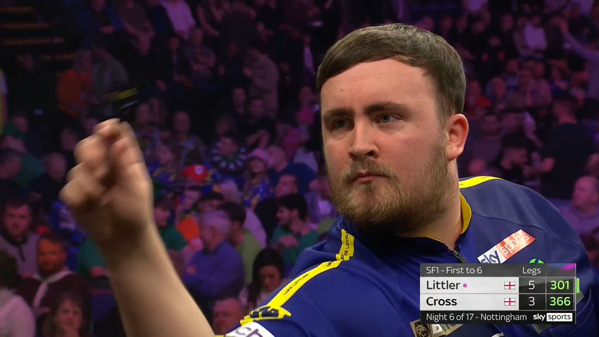 LITTLER INTO ANOTHER FINAL! The Premier League and World Champion rolls on in Nottingham as he beats Rob Cross 6-3. A 107 average and 60% on the doubles from the Nuke ☢️ 📺 #PLDarts25