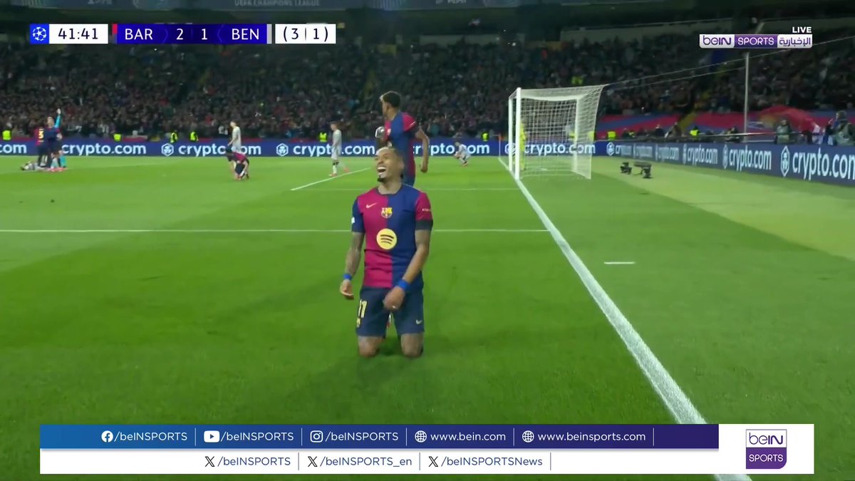 🏆📷#الرقم_واحد | أفضل لاعب في إياب ثمن نهائي دوري أبطال أوروبا هو لاعب برشلونة رافينيا حسب تصويت متابعي beIN SPORTS الإخبارية 🎙️ تقرير | مراد الصوص Murad Alsouss