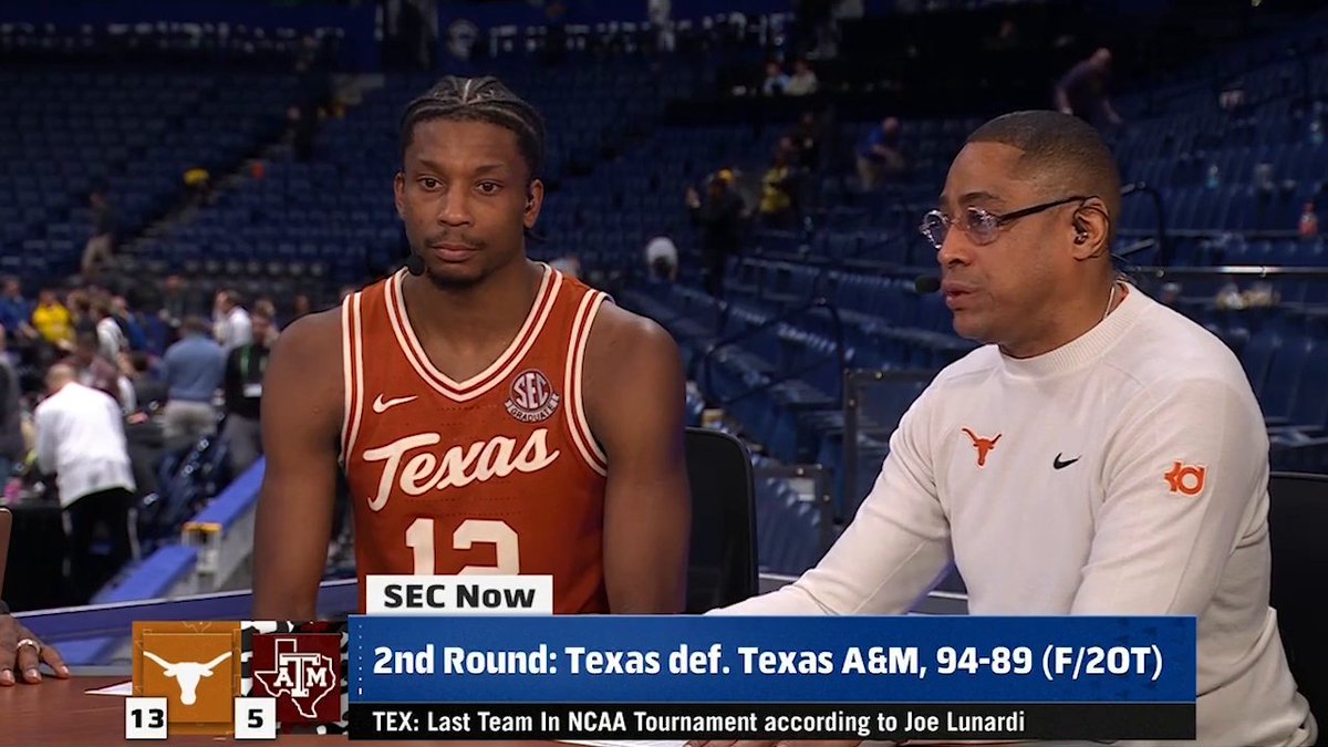 "I think we play in the best league in the country and every night you have to play in an NCAA tournament game." Texas Men’s Basketball's Rodney Terry after the double OT win against Texas A&amp;M 🤘