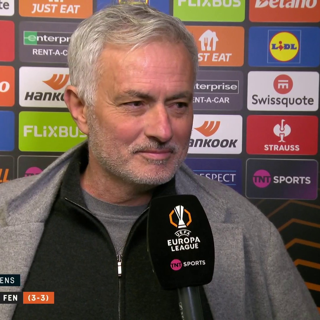 "We were the best team on the pitch by far!" A "sad" Jose Mourinho reacts to Fenerbahce's Europa League exit... 📺 TNT Sports & discovery+ UK | 🎙 Becky Ives