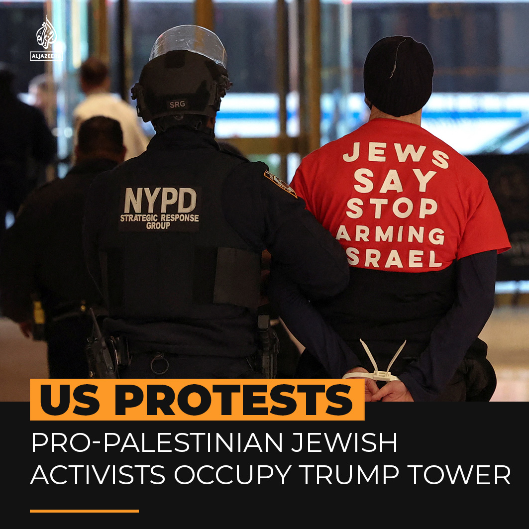 Dozens of activists, including actress Debra Winger, occupied Trump Tower in NYC to protest the arrest of Mahmoud Khalil, who faces deportation for his role in Palestine solidarity protests at Columbia University.