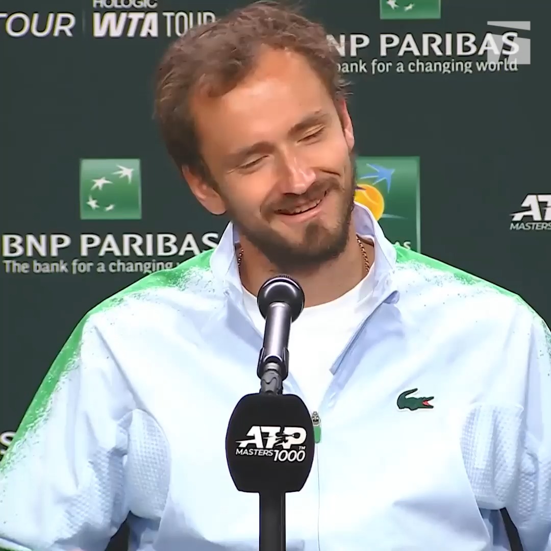 Meddy on his latest iconic celly 🥳🗣️ Daniil Medvedev | #TennisParadise