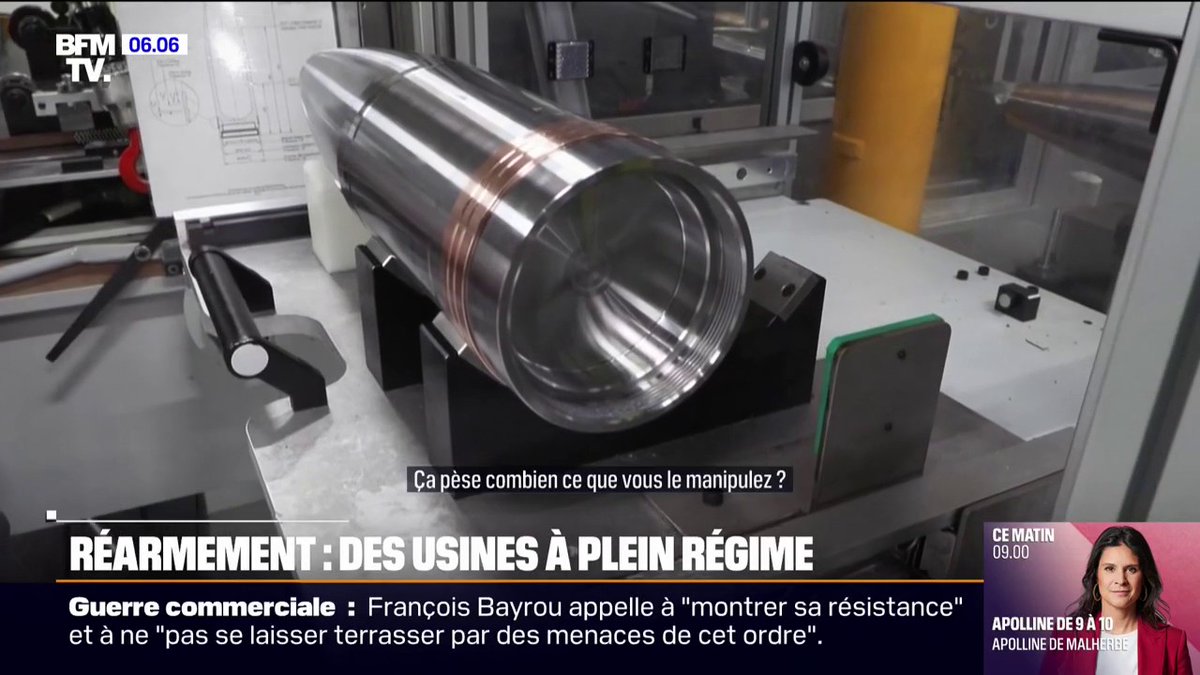 💬 "On travaille en flux tendu" Cette usine près de Bourges produit 6.000 obus par mois, soit deux fois plus qu'avant la guerre en Ukraine