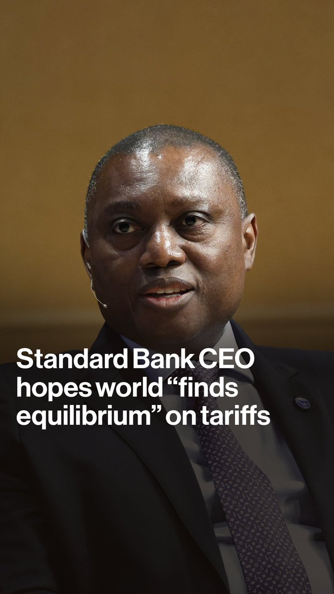 "We hope the world finds a level of equilibrium, but we understand that countries will do what is in their own best interests." Standard Bank CEO Sim Tshabalala tells Jennifer Zabasajja tariffs would have a "material negative impact but is manageable"