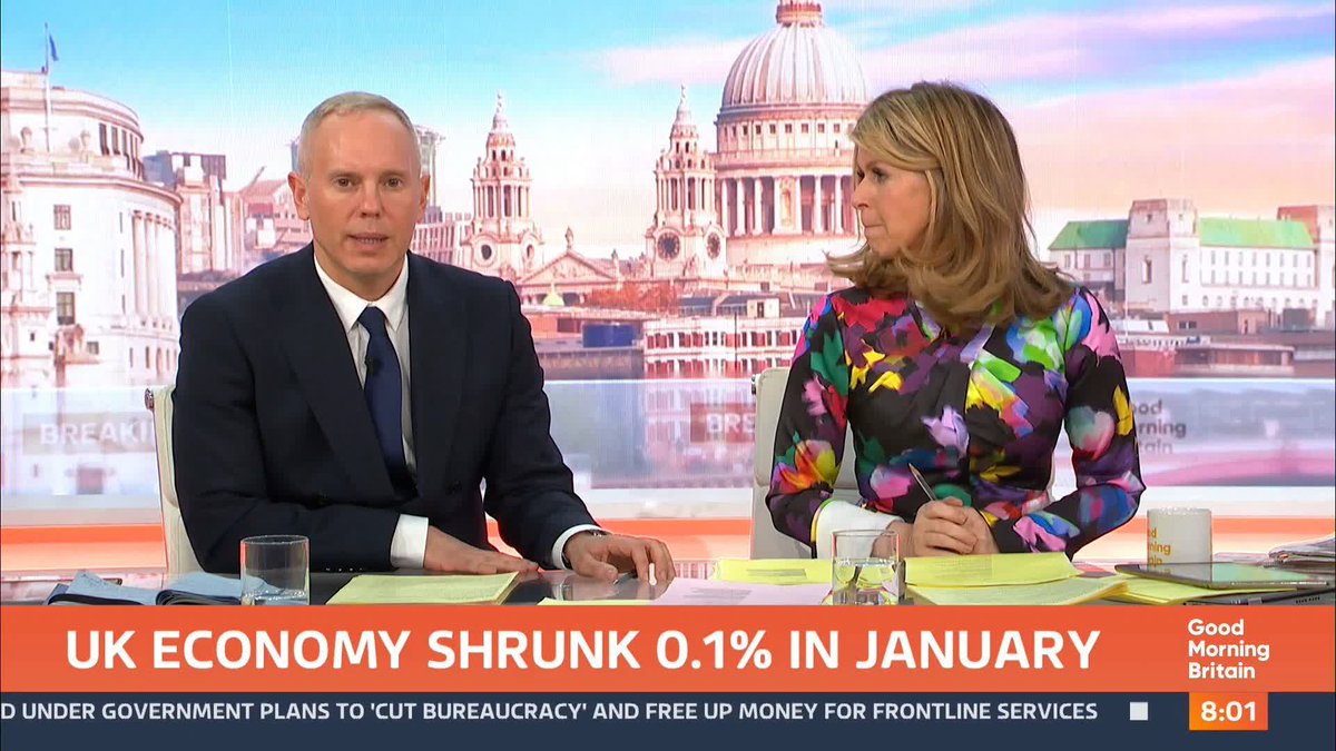 The UK economy unexpectedly shrank at the start of the year, in a new blow to the Chancellor's ambitions to kick start growth. Official figures published in the last hour show it dipped by 0.1% in January.