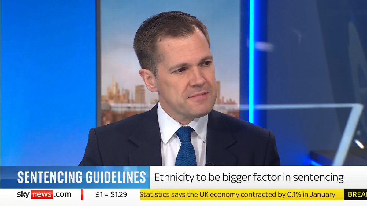 Shadow justice secretary Robert Jenrick says the incoming sentencing guidelines encourage 'blatant bias against white people, against men, against Christians'. 📺 Sky 501, Virgin 602, Freeview 233 and YouTube