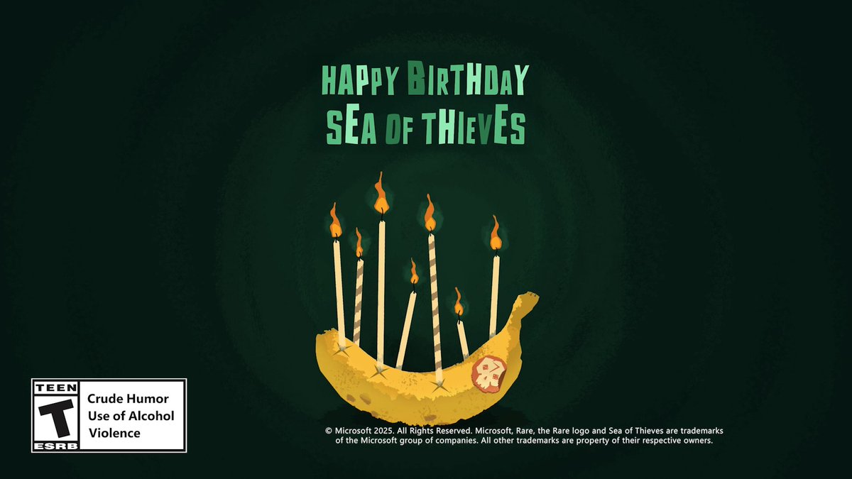 It's not our anniversary until next week, but we're whistling ourselves into the spirit early by popping our own take on 'Happy Birthday' into the official Sea of Thieves soundtrack! Available to stream or download on your platform of choice now. 🎵