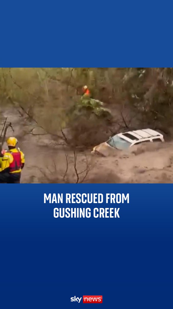 The man had become trapped in the fast-moving creek after a storm brought heavy rain to the west coast of the US.