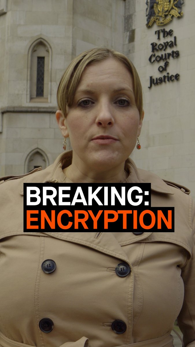 🚨 The privacy rights of millions is at stake We're demanding Apple’s closed appeal against the Home Office’s encryption-breaching order is OPENED to the public. Rebecca Vincent outside the High Court ⤵️