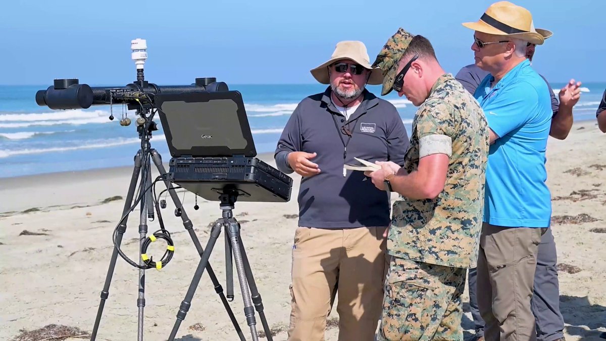 The future of amphibious landings. Thanks to U.S. Naval Research Laboratory (NRL) & U.S. Army ERDC, @usmc has a new surf observation tool to streamline forecasting surf zone conditions, providing real-time, precise data to make informed decisions when bringing vessels ashore: