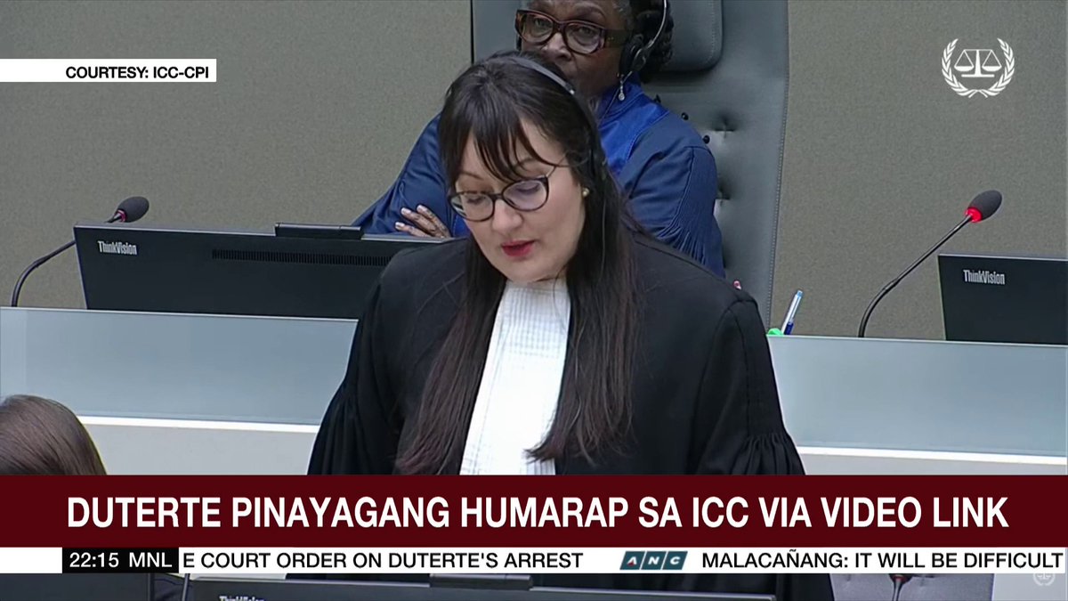 WATCH: Reading of charges against former president Rodrigo Duterte during his initial appearance at the pre-trial chamber via video link.