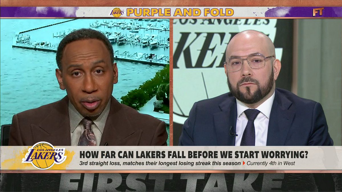 "Without [LeBron], we see how the Los Angeles Lakers look." 😬 Stephen A Smith and @rosenbergradio on the Lakers' 3-game losing streak and their playoff hopes 👀