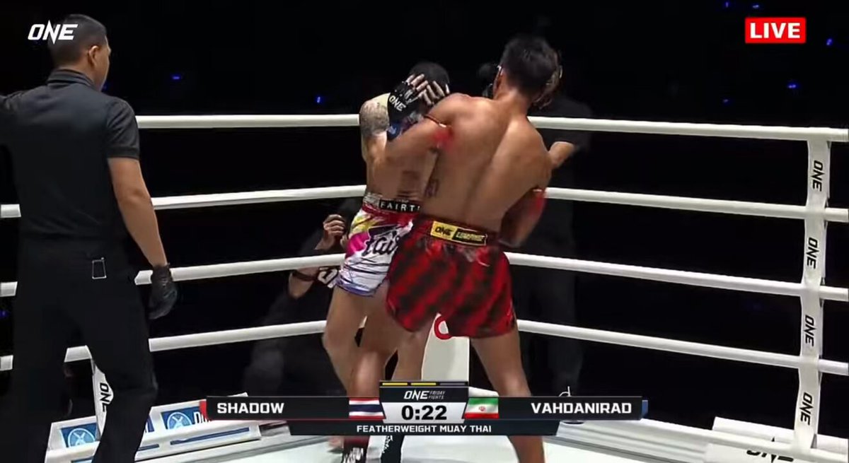 OMG. Shadow sleeps Vahdanirad by a vicious ELBOW 🗡️🩸 #ONEFridayFights100