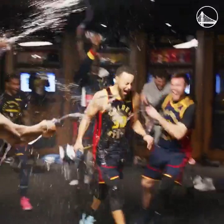 Locker room scenes from a HISTORIC night on #WarriorsGround