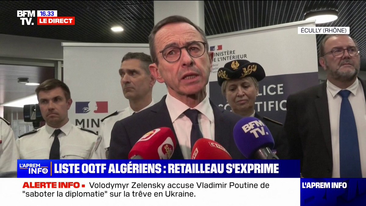 Liste d'Algériens à expulser en priorité envoyée à Alger: "Ça sera un moment de vérité", prévient Bruno Retailleau