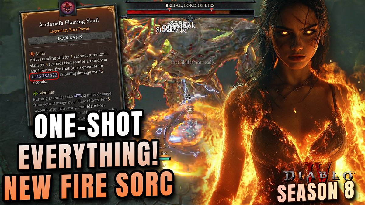 New Fire Sorc in #DiabloIV in pretty insane when combined with the Boss Powers 🔥 Hope this won't get nerfed all too crazy as Sorc usually follow that fate 🤞 Build: