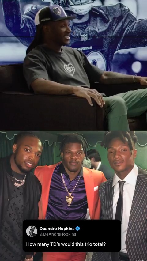 .Deandre Hopkins weighs in on his viral pic with Lamar Jackson and Derrick Henry 😂