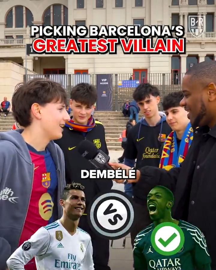 Barcelona fans picking their greatest enemy 👿 (w/ Miles 🫰🏾🇬🇭)