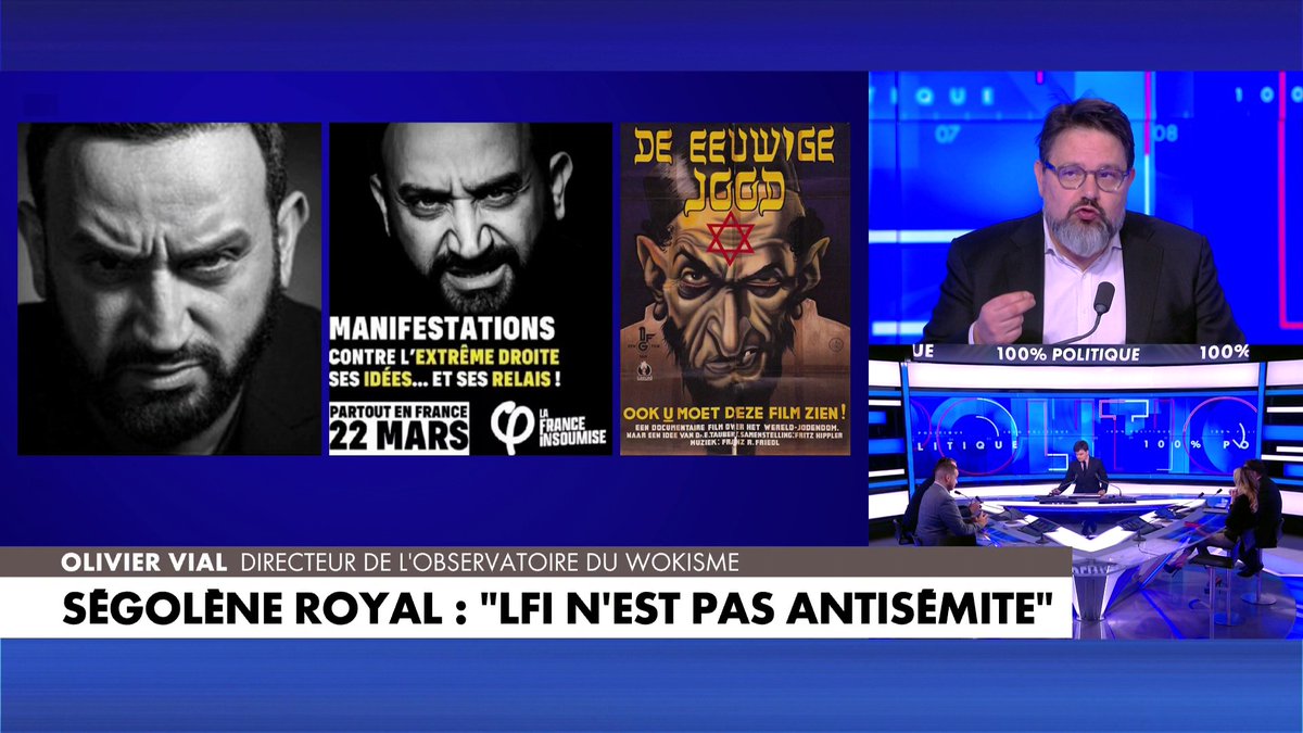 Olivier Vial, directeur de l'Observatoire du wokisme : «Cet antisémitisme dans une partie de LFI est-il de conviction ou par opportunisme ?», à propos de l’affiche LFI qui met en scène Cyril Hanouna, dans #100%Politique