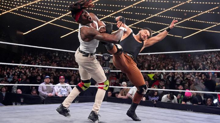 .“All Ego” Ethan Page and Je’Von Evans throw down in a WILD New York City Street Fight at #WWERoadblock. #WWENXT