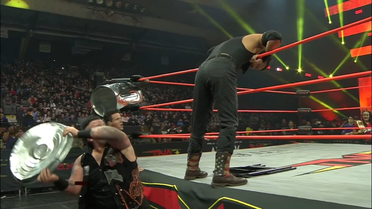 Countdown to #TNASacrifice is over. #TNASacrifice has begun. Mance Warner and Sami Callihan are still brawling!