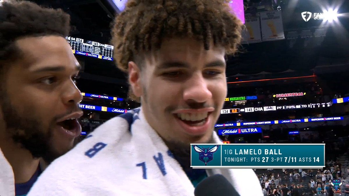 🎙️ LaMelo Ball: "It was fun just to play good basketball." "We was all just playing as a team, everybody playing together, swinging the ball, shooting the right shots... it felt like a team tonight." Melo Postgame Interview ⤵️