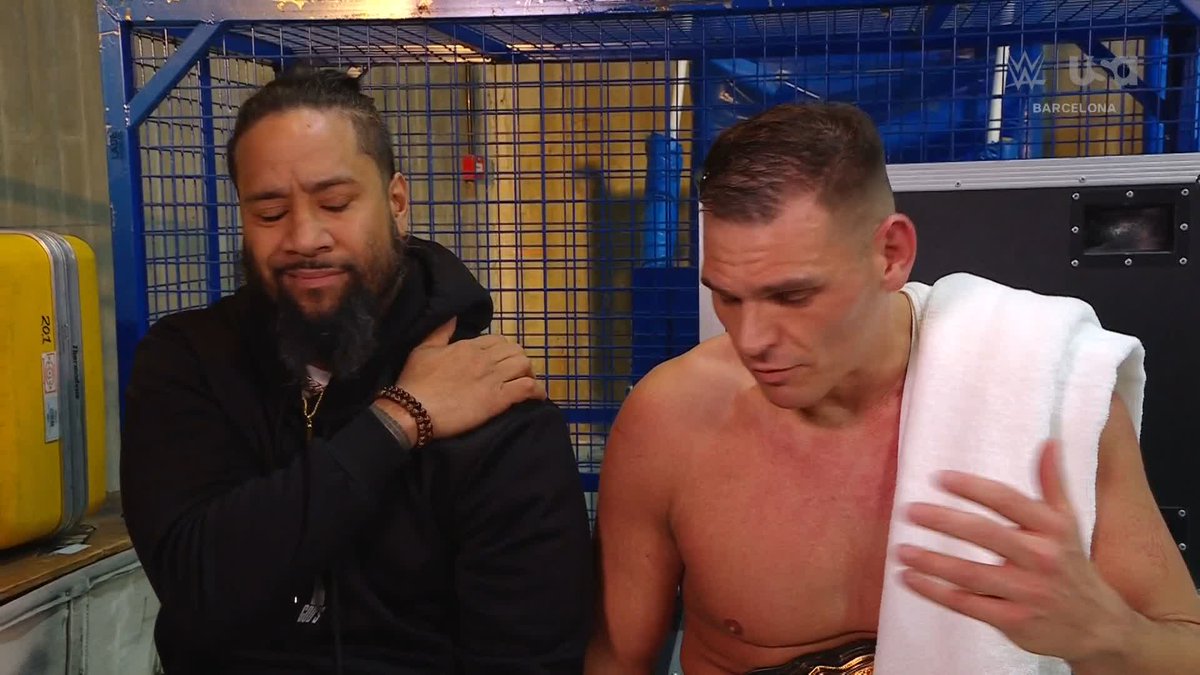 Nice try, Uce 🤨 Jimmy Uso wasn't gonna just sit there while GUNTHER talked down on Jey Uso #SmackDown