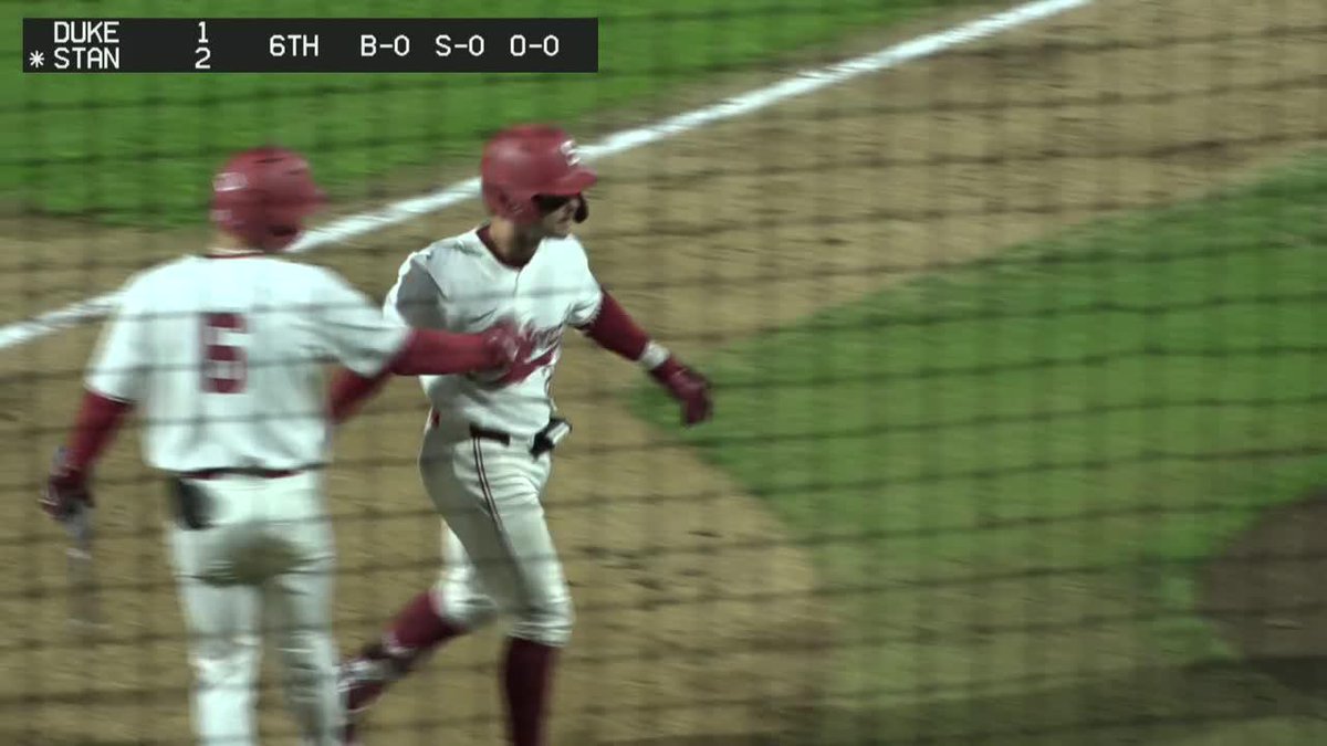 BOOM 💥 Charlie Saum with his fourth 💣 of the season to put the Card on top! 💨 103 MPH 📏 410 FT 📐 31° LAUNCH 📺 » ACC Network Extra | #GoStanford