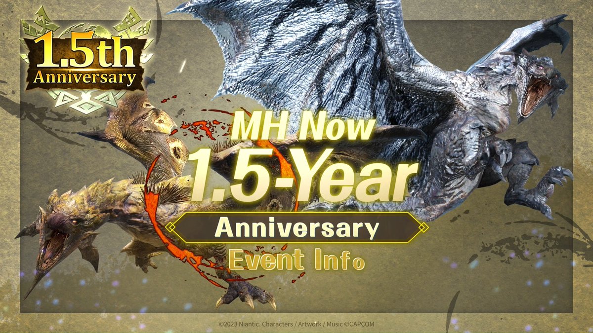 Get all your #MHNow 1.5-Year Anniversary info here! Let's really make it memorable! 🎉🎉 With #rarespecies and #subspecies appearing and limited-time quests, there's plenty to enjoy! ✨ Don't miss Premium Quests offering extra valuable rewards! ⚔️ ✅ Details are in the video 👀