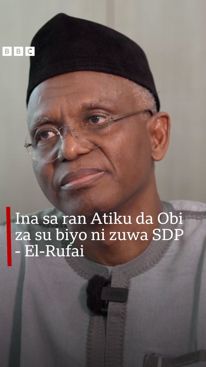 Tsohon gwamnan jihar Kaduna, Malam Nasir El-Rufai ya ce yana fatan nan ba da jimawa ba Atiku Abubakar da Peter Obi da sauran manyan jagororin hamayya a Najeriya za su bi shi zuwa jam’iyyar SDP.