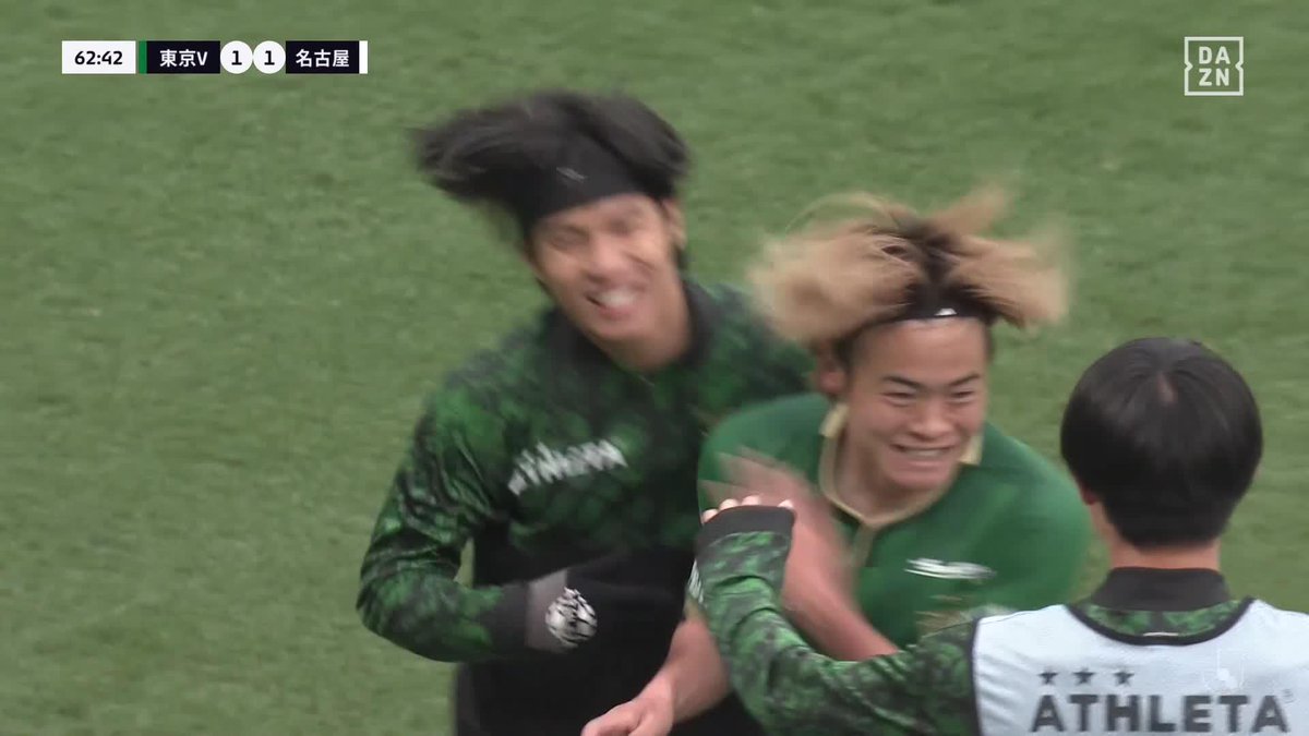 自陣ゴール前からカウンターで仕留めた ヴェルディが試合を振り出しに戻した #山見大登 今季初ゴール 🏆明治安田J1第6節 🆚東京V×名古屋 🆓#DAZN LIVE配信中 #Jみようぜ #Jリーグ #東京V名古屋