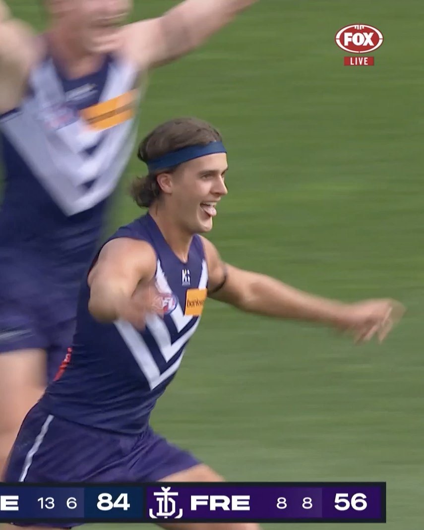 a shining light from today's defeat 💜 Murphy Reid, remember the name. #foreverfreo