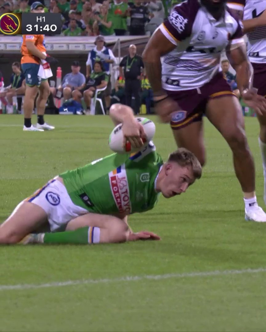 Matty Nicholson on debut! 👏 #NRLRaidersBroncos