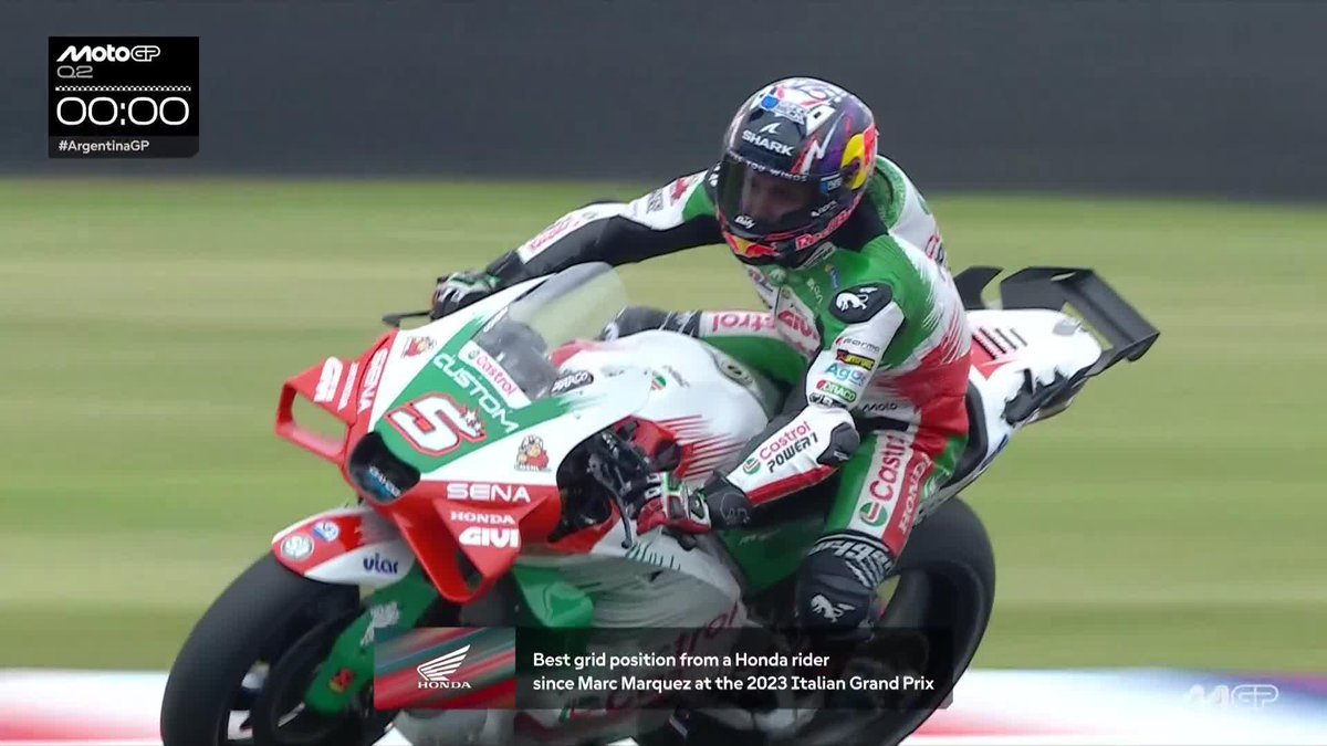 And look at Johann Zarco go! Showing promise for Honda and securing 3rd on the grid 👏👏👏 #ArgentinaGP 🇦🇷