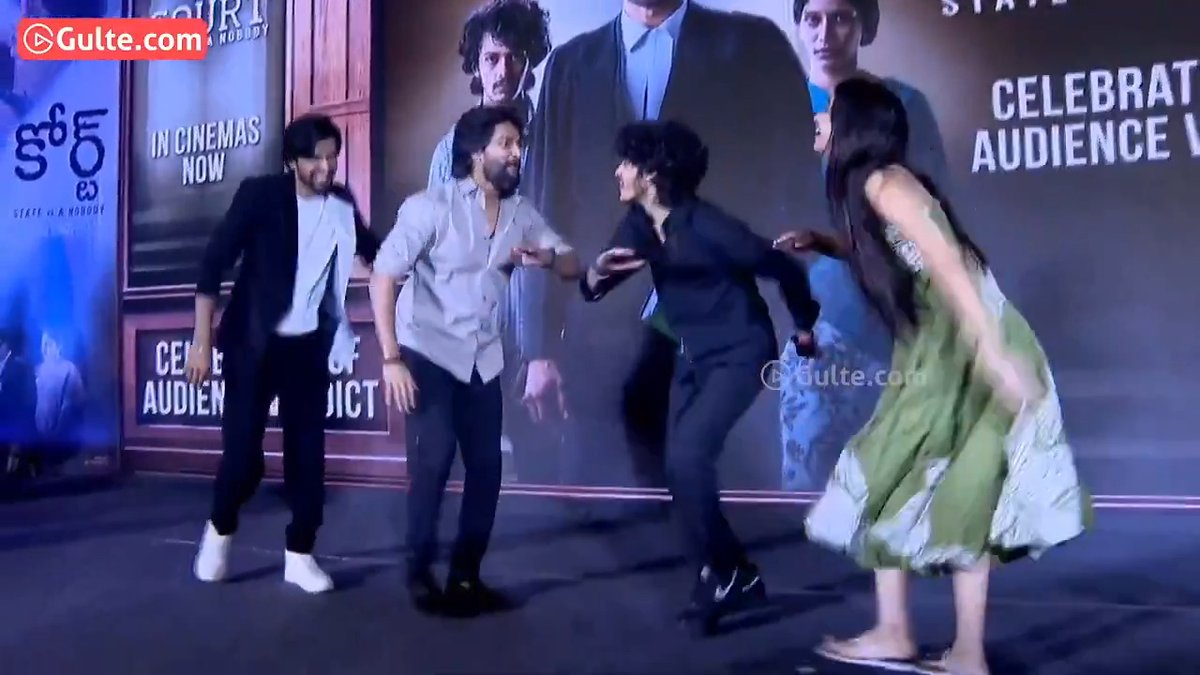 #Nani and #Priyadarshi joined Roshan and Sridevi on stage and danced to the 'Premalo' song from #Court.