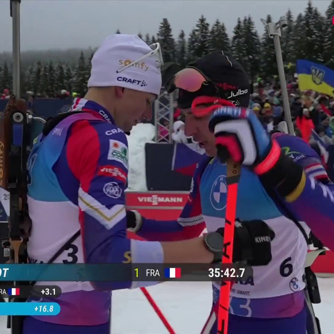 Le beau doublé français en biathlon 🥰 🥇 Eric Perrot 🥈 Quentin Fillon Maillet