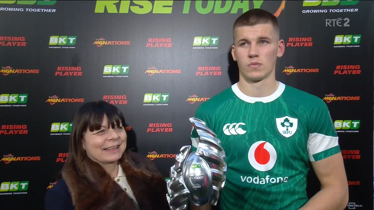 Sam Prendergast has been named the BKT Rising Player of the championship #RTErugby #SixNations