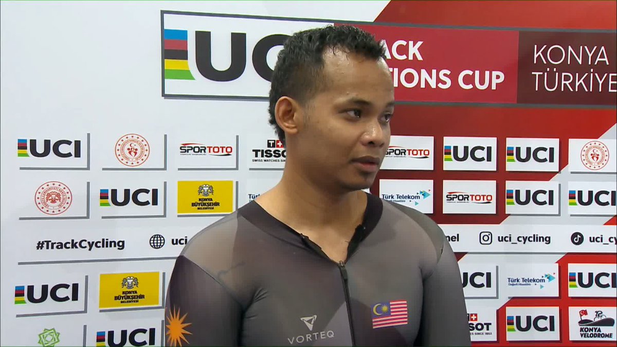 🎙️ Muhammad Sahrom 🇲🇾 speaks after winning the Men's Keirin in Konya #TrackCycling