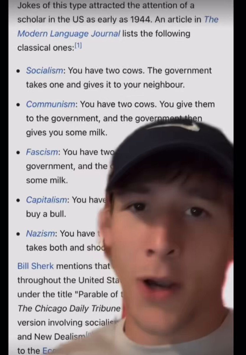 The “two cows” story if it actually told you the truth about capitalism: