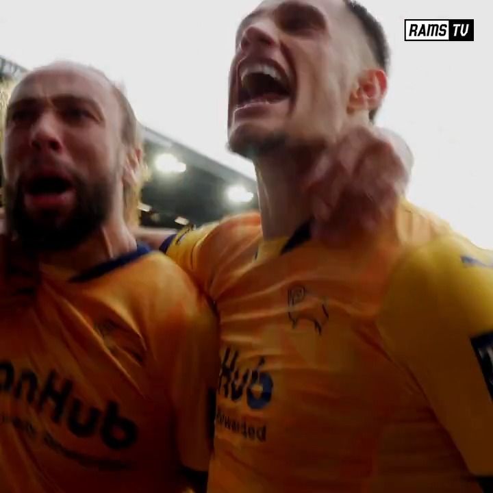 The SCENES in the Derby end after they got a late winner in their huge relegation six pointer at Plymouth 😍🤪