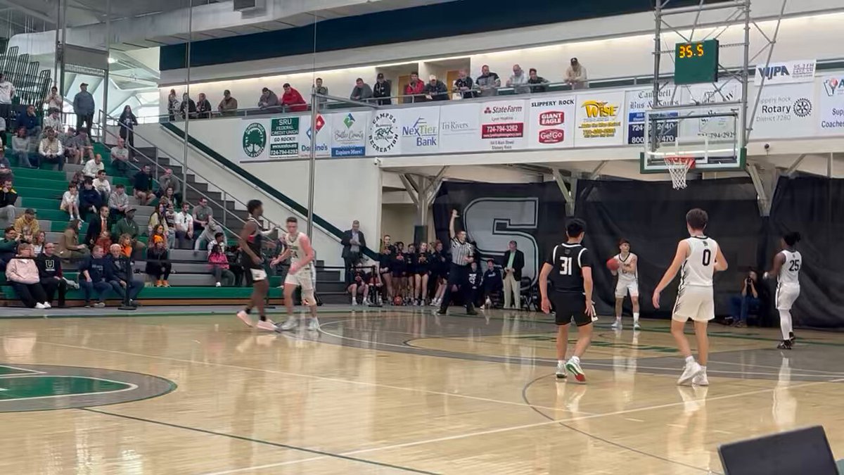 Look at this. What a finish. Upper St. Clair beats McDowell in OT 51-49. Kaamil Jackson blocks a shot &amp; 6-10 Tyler Robbins slams with 1.2 seconds left. Coach Danny Holzer didn’t want timeout. Good thing. Funny thing is Gianni Disora said pass wasn’t meant for Robbins.