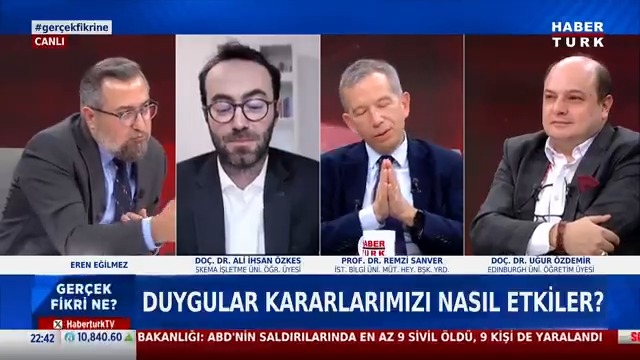 Yapay zeka insan gibi karar alır mı? Duygular kararlarımızı nasıl etkiler? Prof. Dr. M. Remzi Sanver #GerçekFikriNe'de anlattı.
