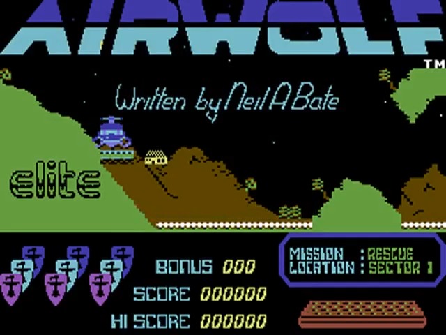 Airwolf was released in 1985 by Elite Systems Ltd., a British developer known for ports and licensed games. It’s based on the popular 1984-1987 TV series Airwolf, centered around a high-tech helicopter. The game is a side-scrolling shooter where players pilot the Airwolf helicopter through a series of missions. The objective is to navigate caves, avoid obstacles, and shoot down enemy aircraft and installations to rescue hostages. The game received mixed reviews. While praised for its tie-in appeal and decent scrolling, it was criticized for repetitive gameplay and lack of depth. Zzap!64 magazine gave it a 55% rating, noting it as an average title that didn’t fully capture the show’s excitement.