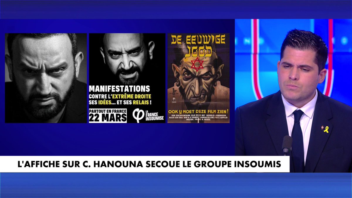 Mickael Szerman revient sur les affiches LFI sur Cyril Hanouna : «Le camp anti-juifs, c'est l'extrême gauche, ce sont les ennemis de la République», dans #100%PolitiqueWE