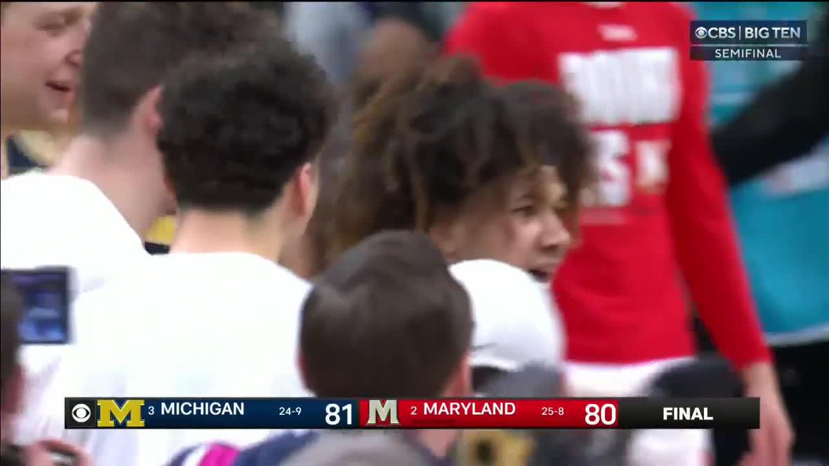 Another #B1GMBBT semifinal, another wild finish 〽️ Michigan Men's Basketball gets the dub to advance to play Wisconsin in the title game.