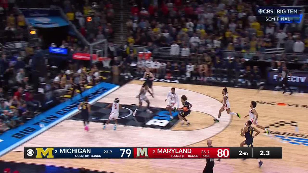 MICHIGAN DEFEATS MARYLAND IN THE FINAL SECONDS 😱 (via CBS Sports College Basketball 🏀)