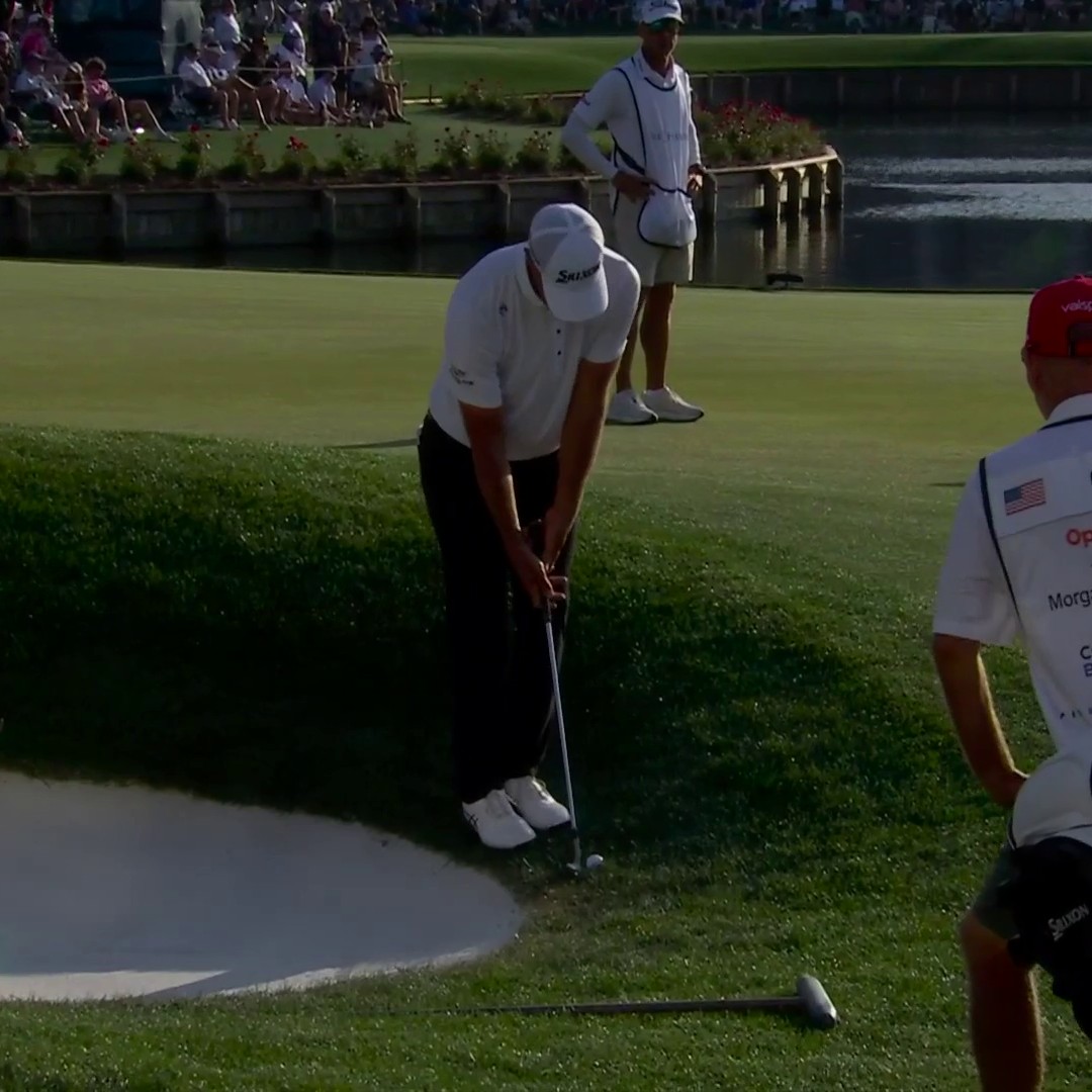 UNREAL chip-in eagle from a tough lie by Lucas Glover! 🔥🦅 📺 NBC &amp; Peacock | #THEPLAYERS