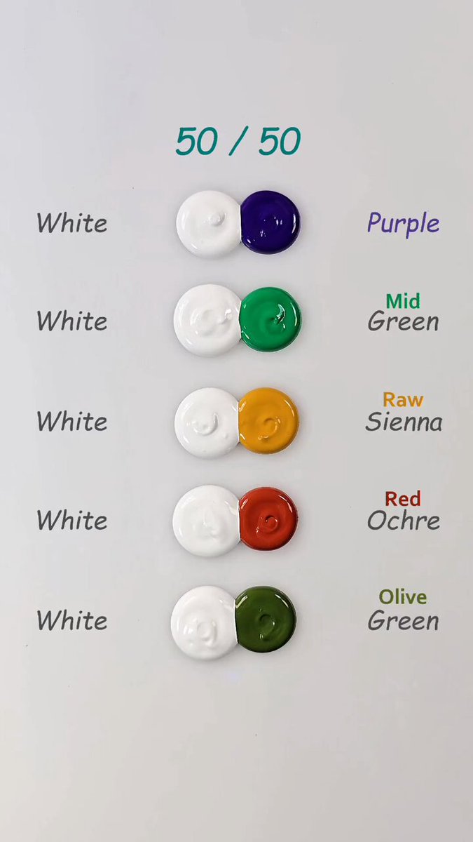 Mixing different colors with white